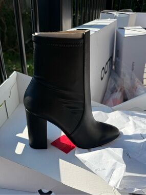 ALDO Aurella black block-heel ankle boots, size 8.5